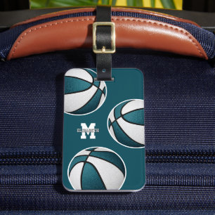 Teal white basketball sportlag färg bagagebricka