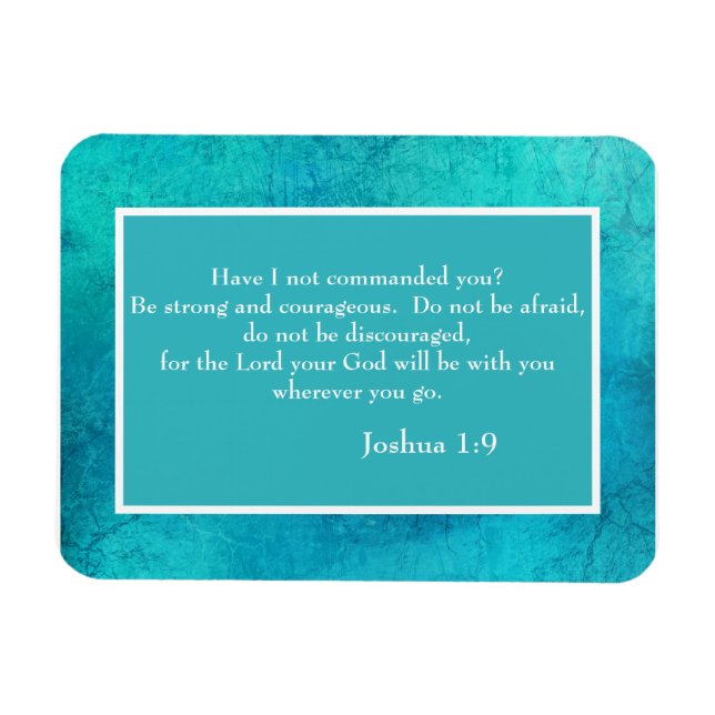Teal White Bible Verse Christian Magnet (Horisontell)