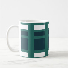 Teal White Blue Check Buffalo Play Kaffemugg