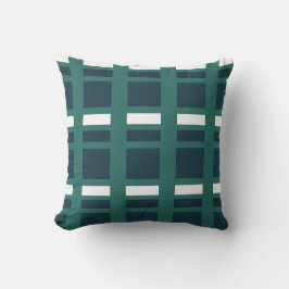 Teal White Blue Checkerss Play Mönster Kudde