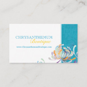 Teal White Bröllop Mode Boutique Visitkort