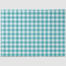 Teal & White Gingham Mönster Tissue Paper