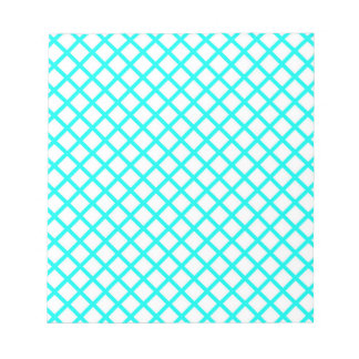 Teal White Harlequin Diamond Stripes Pattern Anteckningsblock