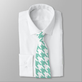 Teal & White Houndstooth Necktie Slips