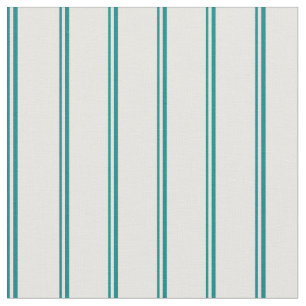 Teal & White Linjer Tyg