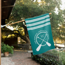 Teal White Nautical Sjö House Monogram