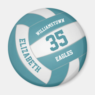 Teal White School färg team namn volleyball Magnet
