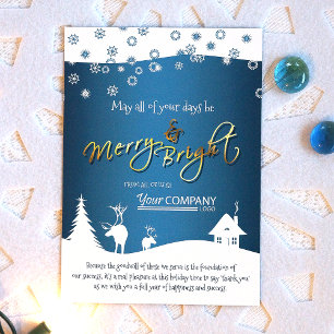 Teal, White Snöflingor & Reindeer, Company Logotyp Inbjudningar