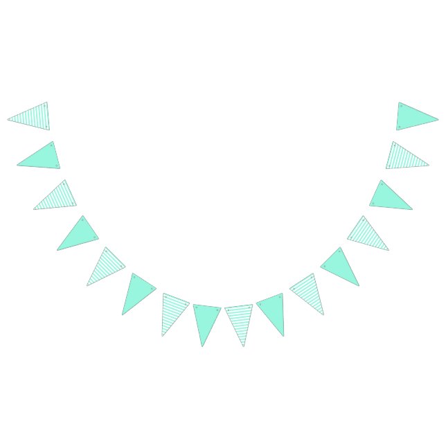 Teal & White Stripe Bunting Flaggor (Alla)