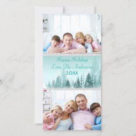 Teal Winter Ligcape Scene 2 Foton - Fotkort Julkort