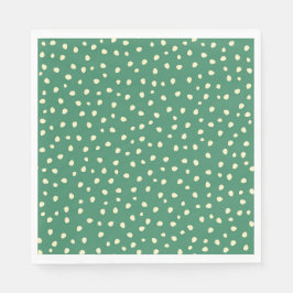 Teal with Beige Dots Papper Pappersservett