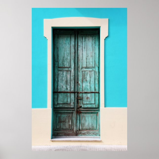 TEAL WOODEN-DÖRREN AVSLUTAD POSTER (Framsidan)