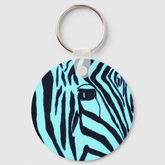 Teal Zebra Keychain Nyckelring
