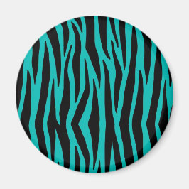Teal Zebra Magnet