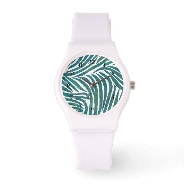 Teal Zebra tryck Armbandsur (Framsida)