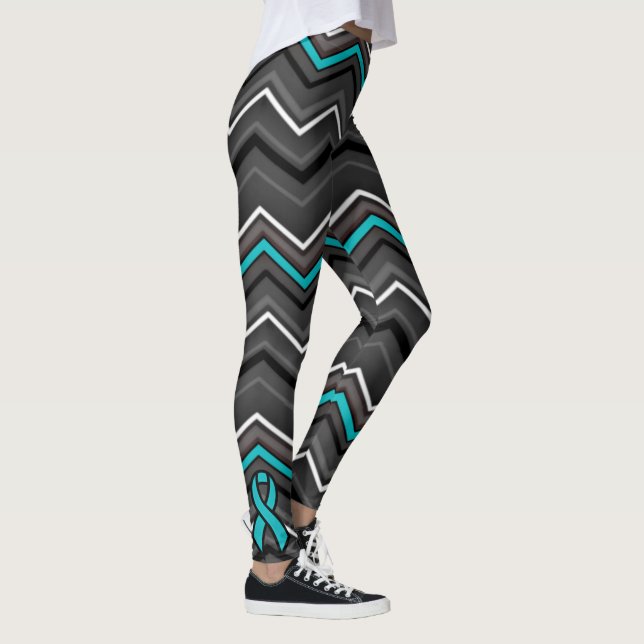 Teal Zig Zag med Ribbon...TN Leggings (Höger)