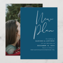 Tealblå minimalistisk foto ny bröllopsplan