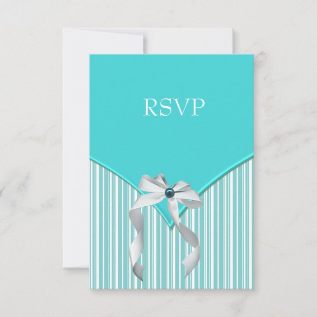 Tealblå RSVP OSA Kort (Framsida)