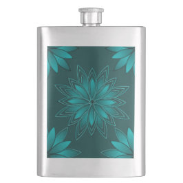 Tealblad Mandala-design på mörk cyan Fickplunta