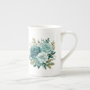 Tealblommig benporslin mugg