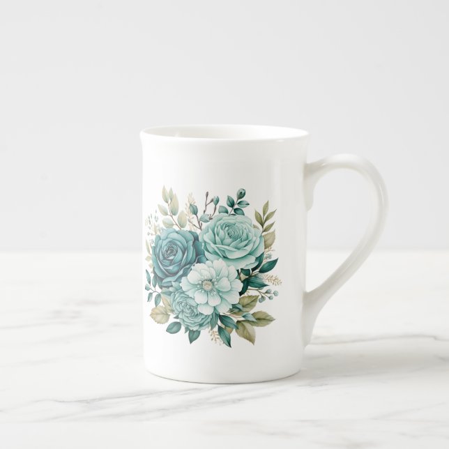 Tealblommig  benporslin mugg (Höger)
