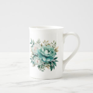 Tealblommig benporslin mugg