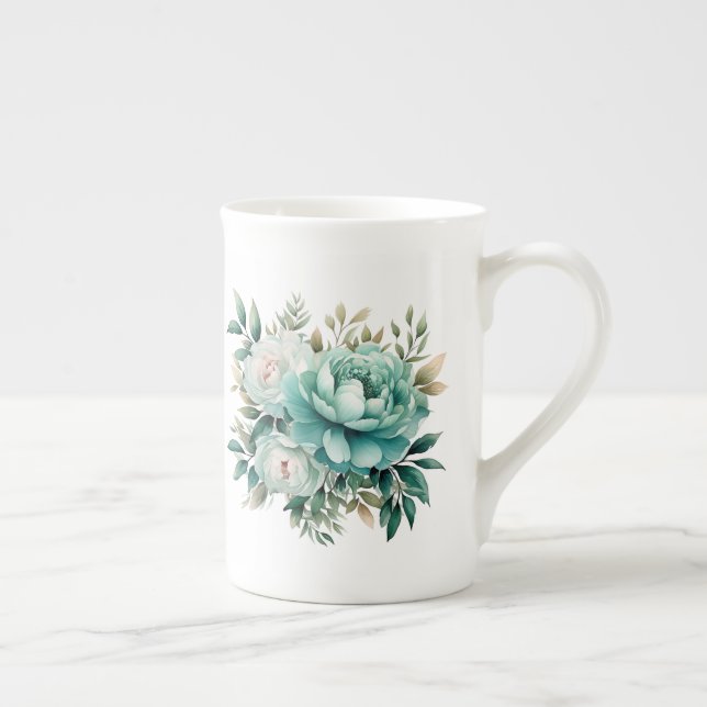 Tealblommig  benporslin mugg (Höger)