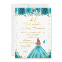 Tealblommig blond prinsessa födelsedagsfest