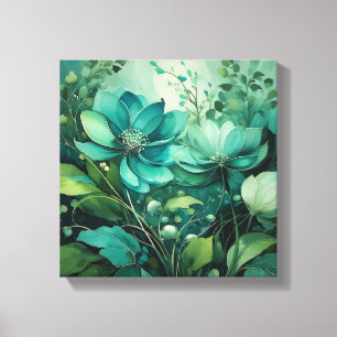Tealblommor: minimalistisk boho-elegans canvastryck