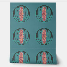Teale och Rosa Art nouveau Tile