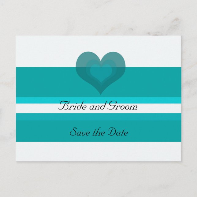 Tealrandig Save the Date Meddelande Vykort (Framsida)