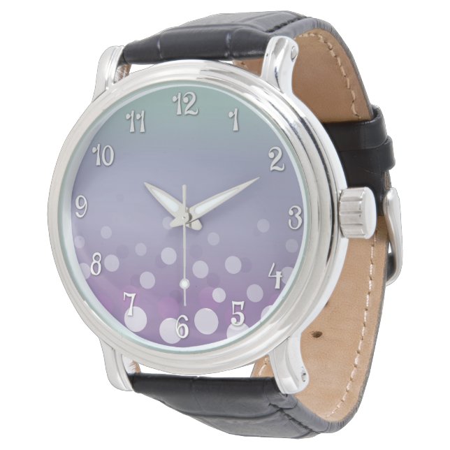 Tealy-Lila Bubbles Watch (w/Numbers) Armbandsur (Vinklad)