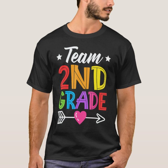 Team 2nd Grade Teacher Student Kid Back To School  T Shirt (Framsida)