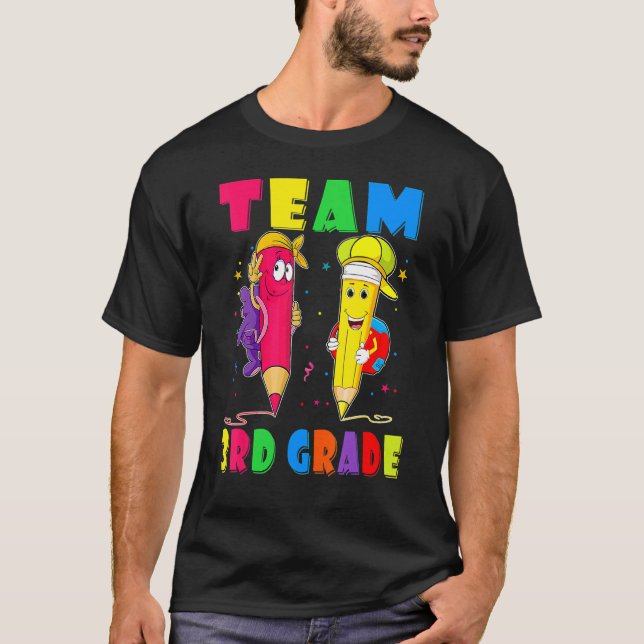 Team 3:e Klass Pencil Back to school Lärare Stud T Shirt (Framsida)