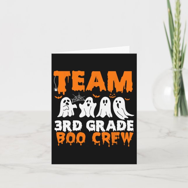 Team 3rd Klass Boo Crew Halloween Ghost Kort (Framsida)