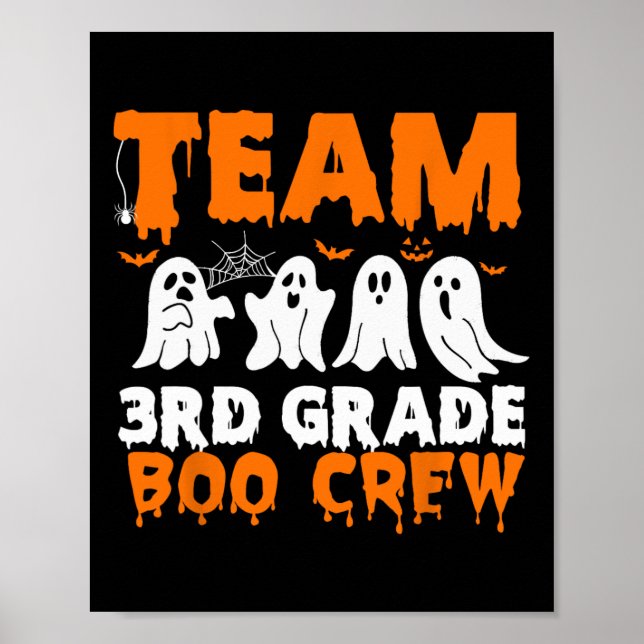 Team 3rd Klass Boo Crew Halloween Ghost Poster (Framsidan)