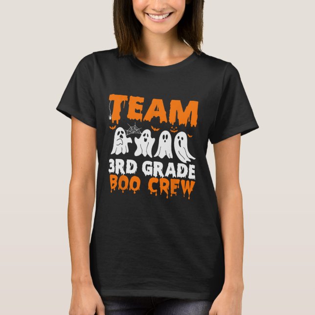 Team 3rd Klass Boo Crew Halloween Ghost T Shirt (Framsida)