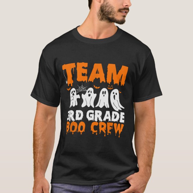 Team 3rd Klass Boo Crew Halloween Ghost T Shirt (Framsida)