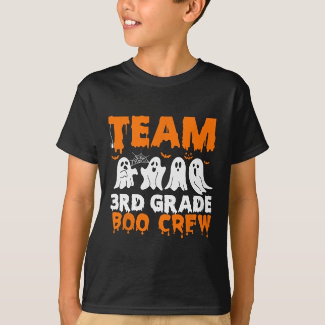 Team 3rd Klass Boo Crew Halloween Ghost T Shirt (Framsida)