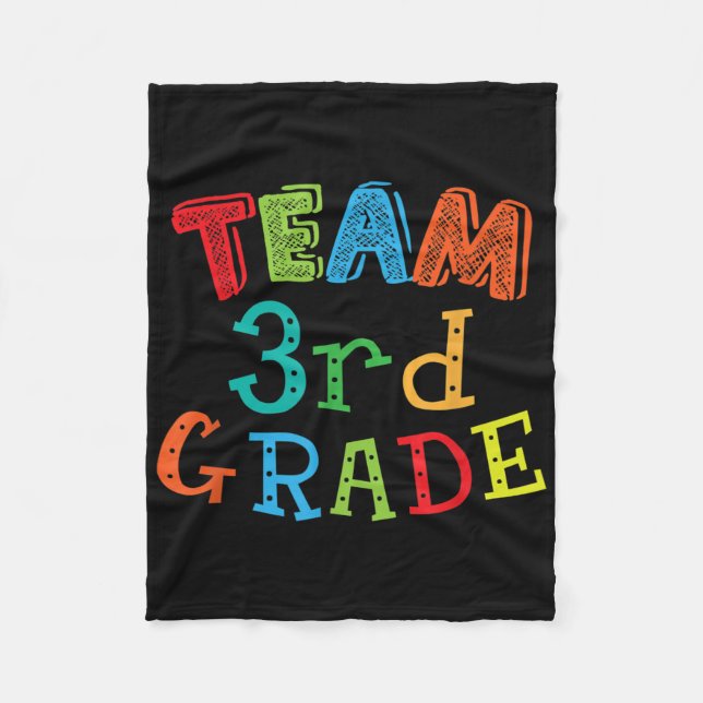 Team 3rd Klass - Tredje Klass Kids &amp; Lärarba Fleecefilt (Framsidan)