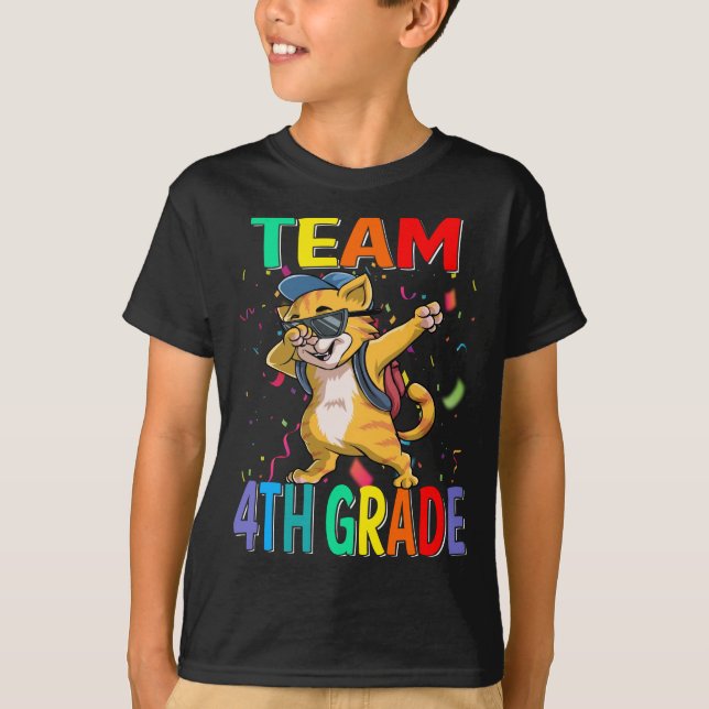 Team 4:e Klass Cat Back to school T-Shirt (Framsida)