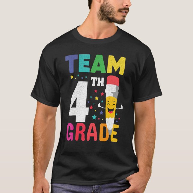 Team 4:e Klass Cute Back to school T Shirt (Framsida)