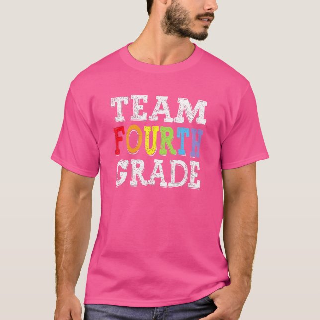 Team 4:e Klass Squad Fjärde läraren Student bak T Shirt (Framsida)