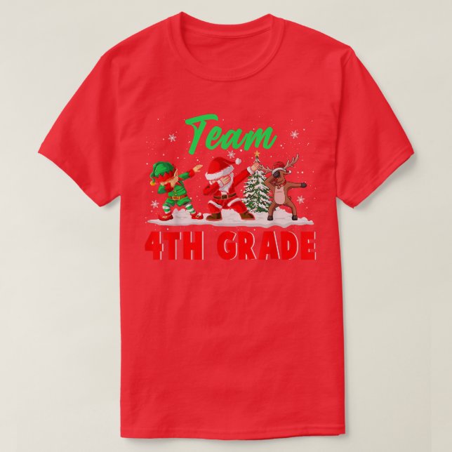 Team 4th Klass Funny jul-Dabbing ELF Santa R T Shirt (Design framsida)