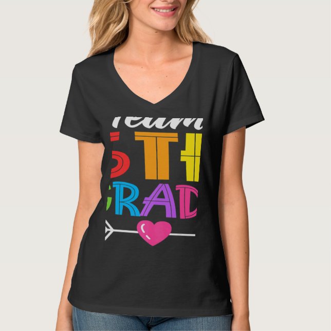 Team 5th Grade Teacher Student Kid Back To School  T Shirt (Framsida)