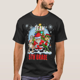 Team 5TH KLASS Santa Elf Reindeer Flossing Kids Ch T Shirt