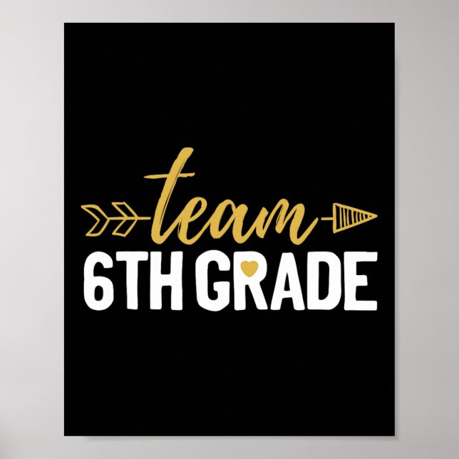 Team 6:e klass Hej sjätte klass besättning Squad l Poster (Framsidan)