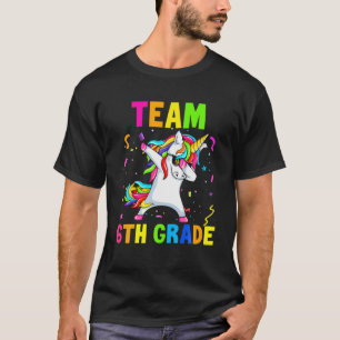 Team 6e Klass Unicorn Dabbing Cute Unicorn Back T Shirt