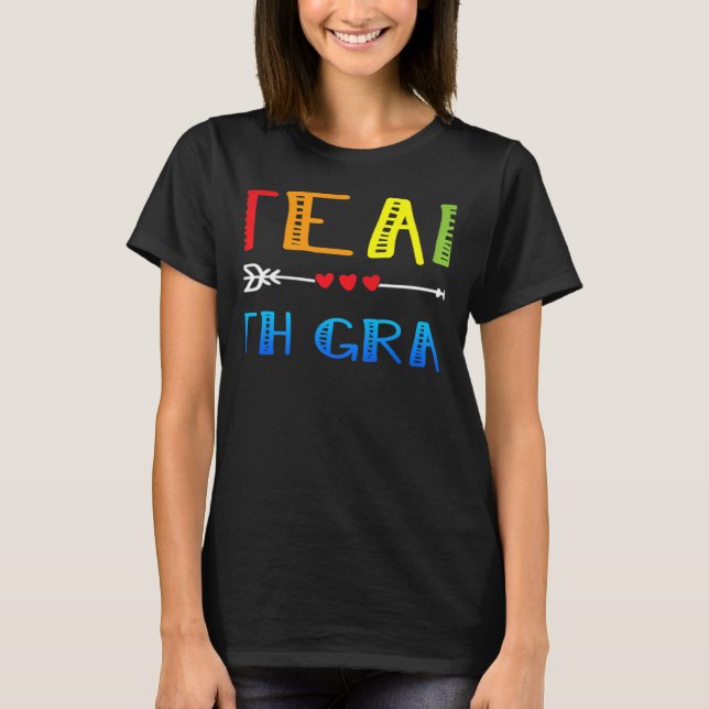 team 7th grade heart back to school teacher cute a t shirt (Framsida)