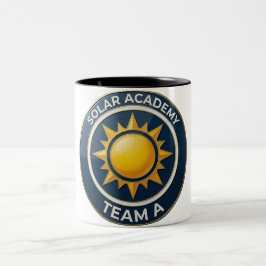 "Team A – SOLAR ACADEMY Bold Text Design for Leade Två-Tonad Mugg